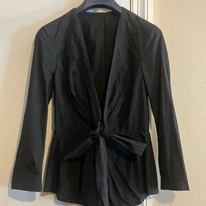 Giorgio Armani Classic Black Tie-Front Blazer